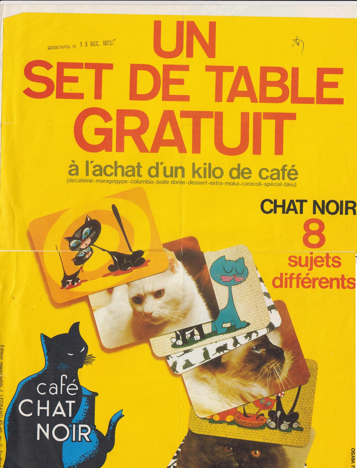 promotie van koffie Zwarte Katn 1972. Collectie Jacobs Douwe Egberts, Brussel.